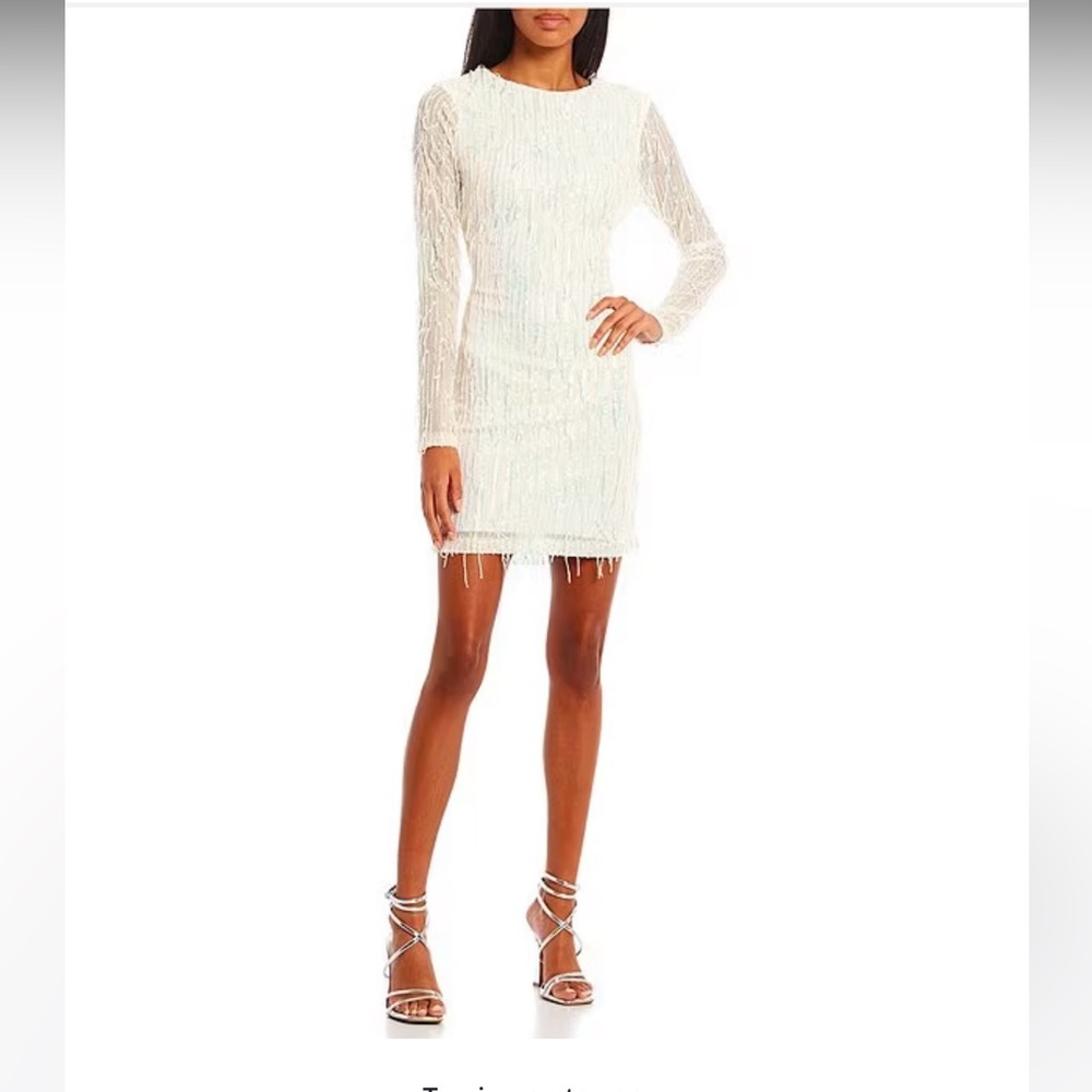 White Sequin Mini Pencil Dress